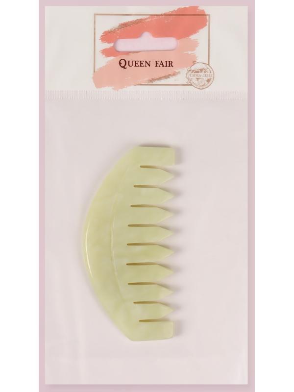 Расчёска - гребень, 9 × 4 см, цвет светло-зелёный