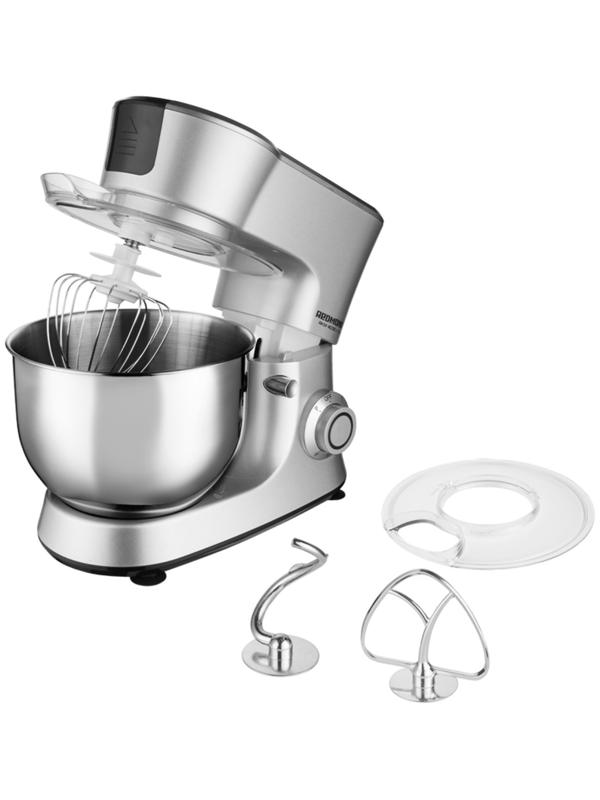 Кухонная машина REDMOND RKM-4030, 1200 Вт, 5 л, 6 скоростей, 3 насадки, серебристая