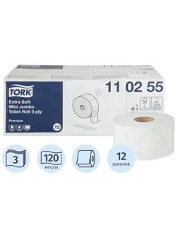 Бумага туалетная д/дисп Tork Premium Мини Т2 3сл 12рул/уп 110255