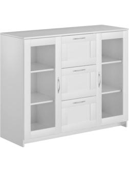 Тумба ШС_Сириус 2 двери со стеклом и 3 ящика 117,1х94,65 белая
