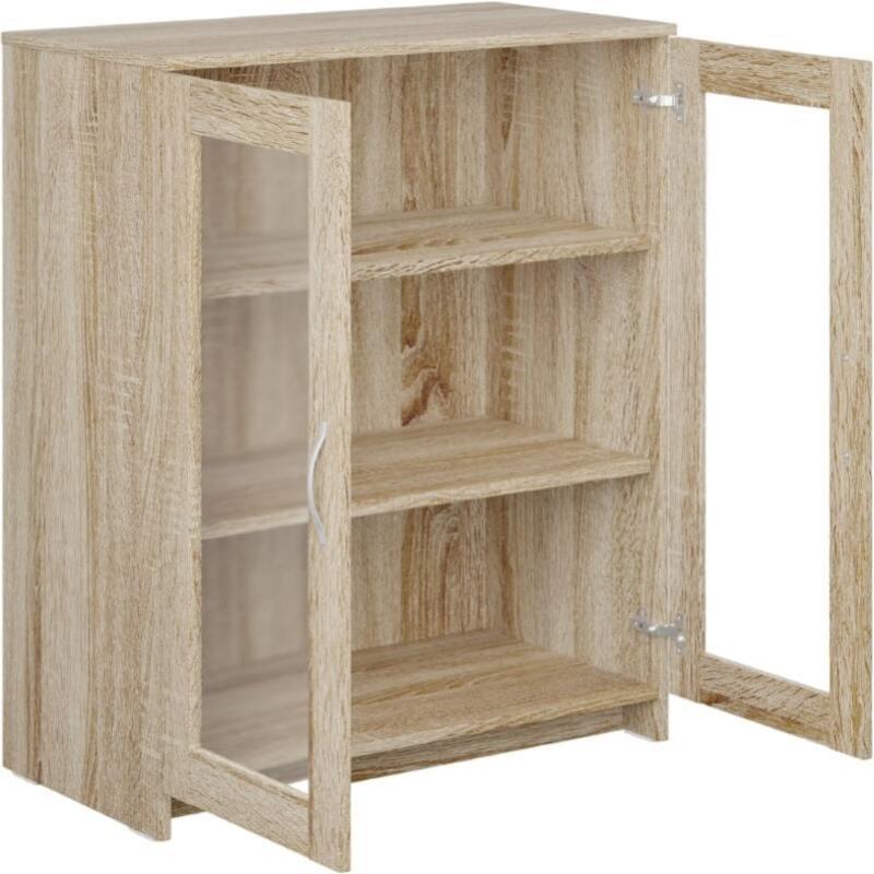 Тумба ШС_Сириус 2 двери со стеклом 78х95 дуб сонома