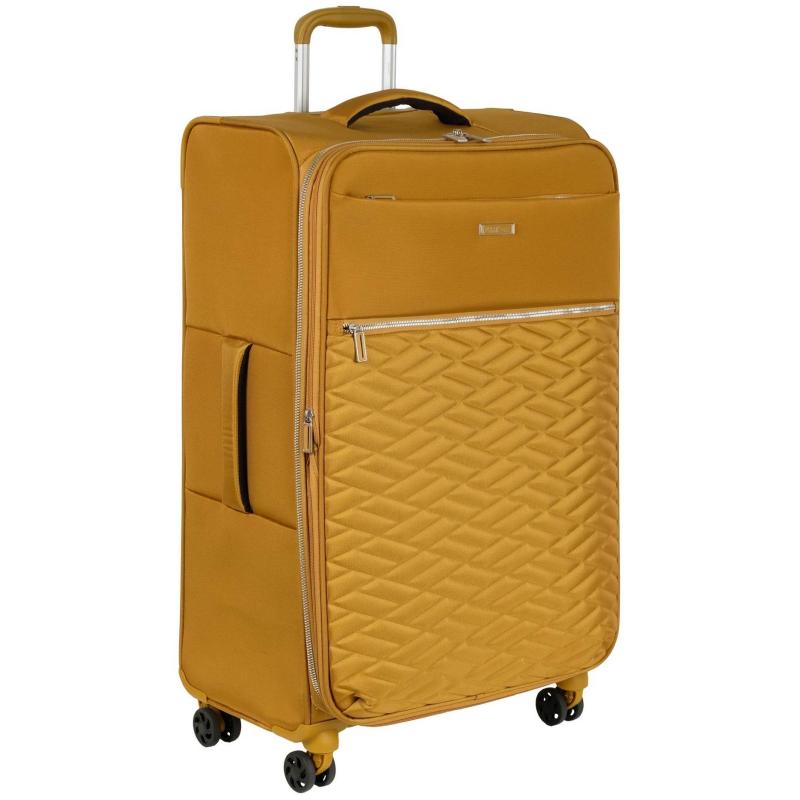 Чемодан тканевый облегченный большой,(3-ой) Yellow желтый (28),Р2007