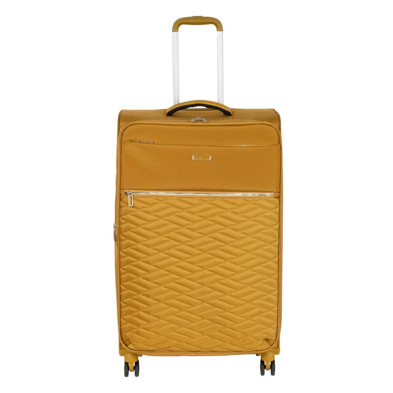 Чемодан тканевый облегченный большой,(3-ой) Yellow желтый (28),Р2007