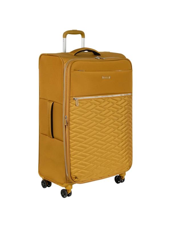 Чемодан тканевый облегченный большой,(3-ой) Yellow желтый (28),Р2007