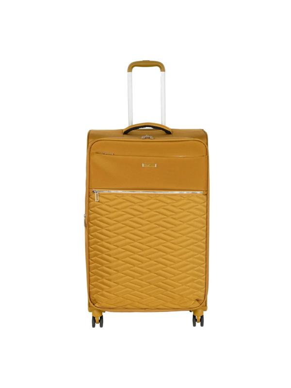 Чемодан тканевый облегченный большой,(3-ой) Yellow желтый (28),Р2007