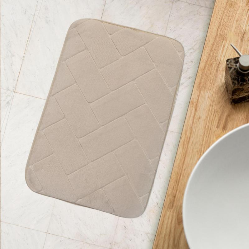 Коврик для ванной 40х60см. Кирпичики 3D, цв. экрю, 67712