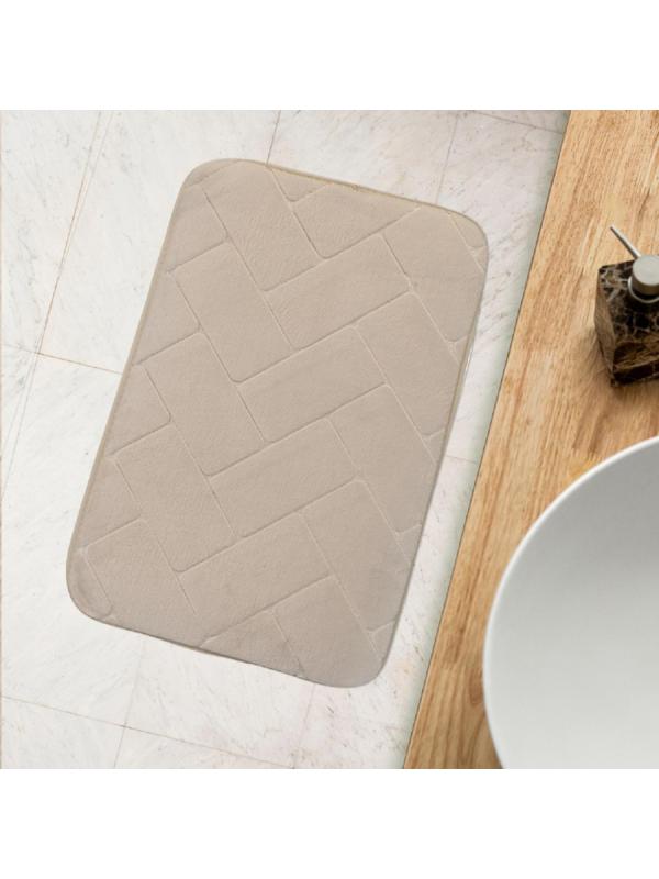 Коврик для ванной 40х60см. Кирпичики 3D, цв. экрю, 67712