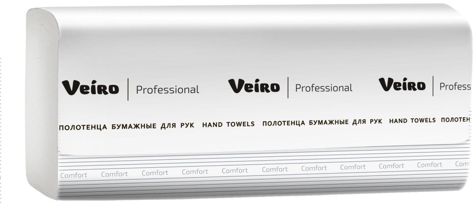 Полотенца для рук Veiro Professional Comfort KV210, V-сложение, 1 слой, 250 листов, 20 шт.