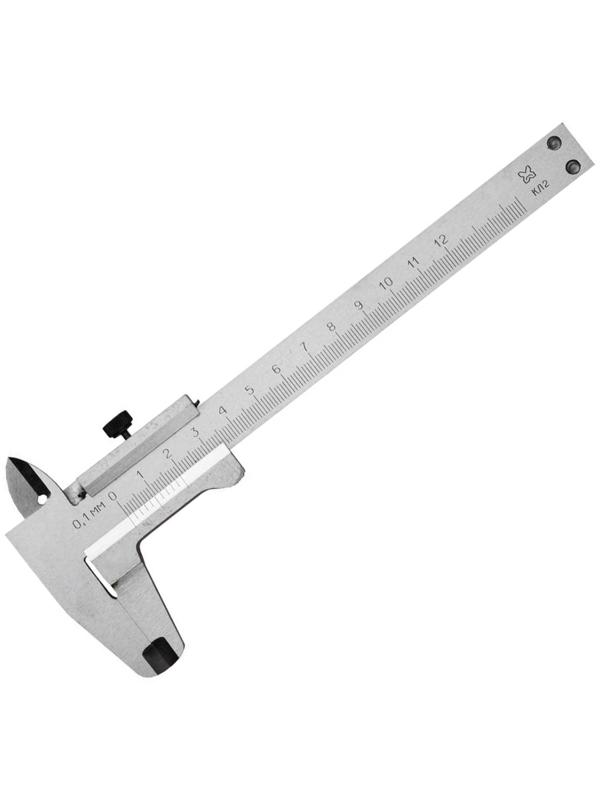 Штангенциркуль металлический тип 1, класс точности 2, 125мм, шаг 0,1мм
