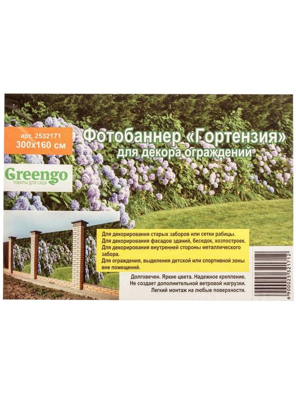 Фотобаннер, 300 × 160 см, с фотопечатью, люверсы шаг 1 м, «Гортензия»
