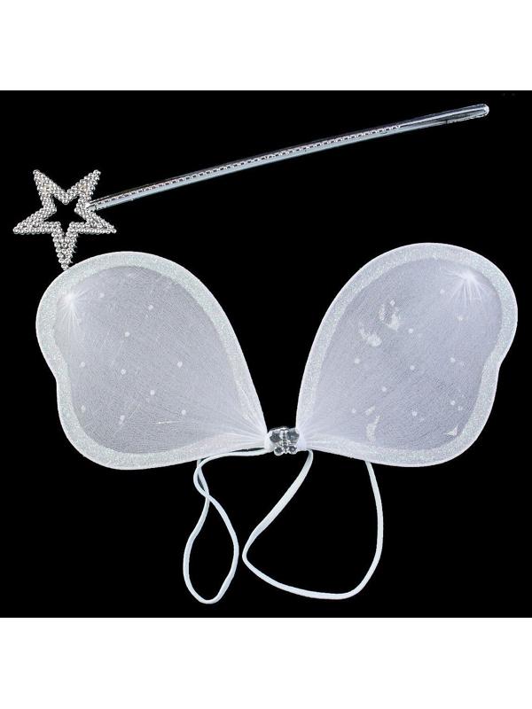 Карнавальный набор «Фея», 2 предмета: жезл, крылья, цвет белый