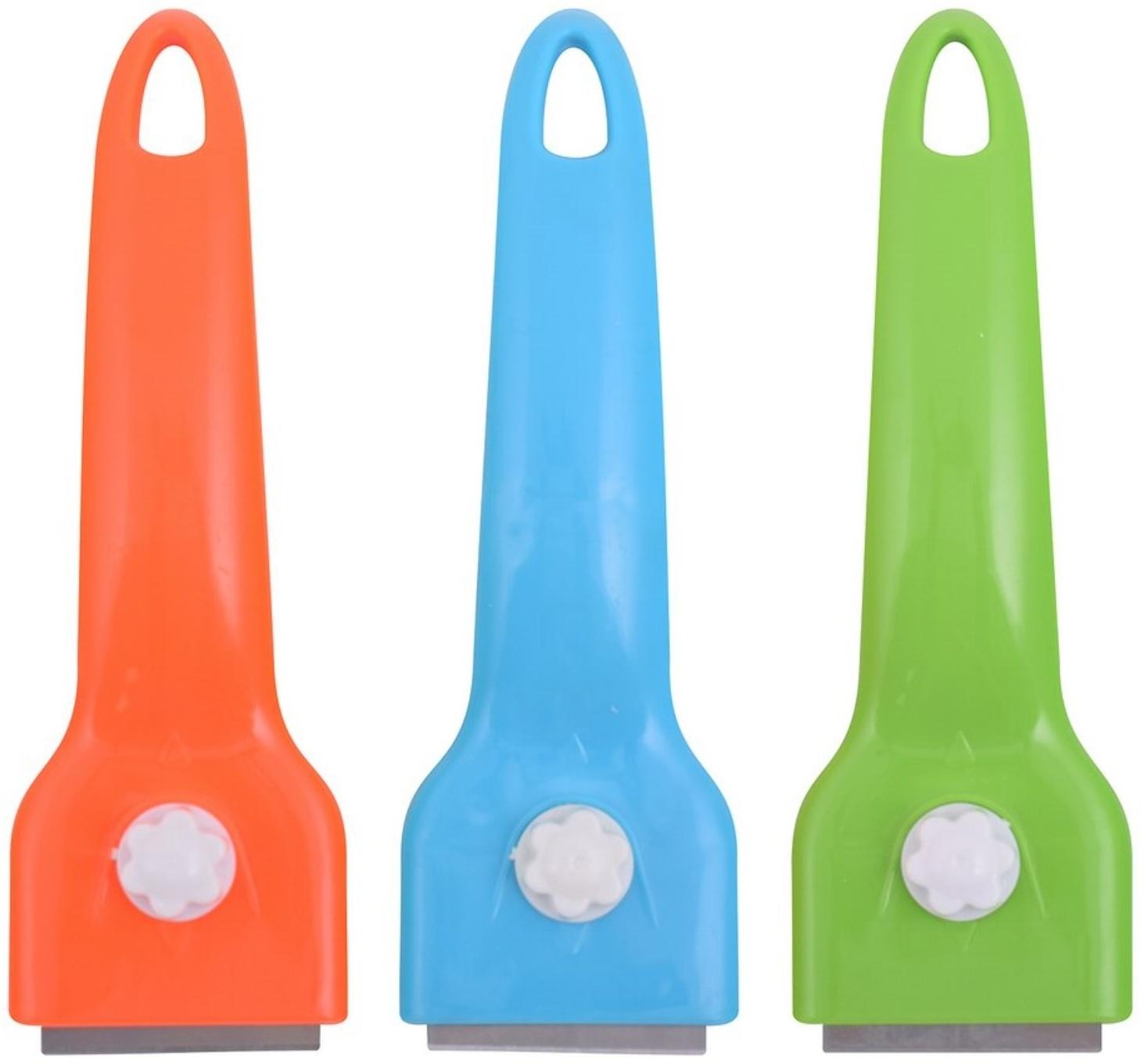 Скребок для стеклокерамики «Эконом», + 4 лезвия, цвет МИКС