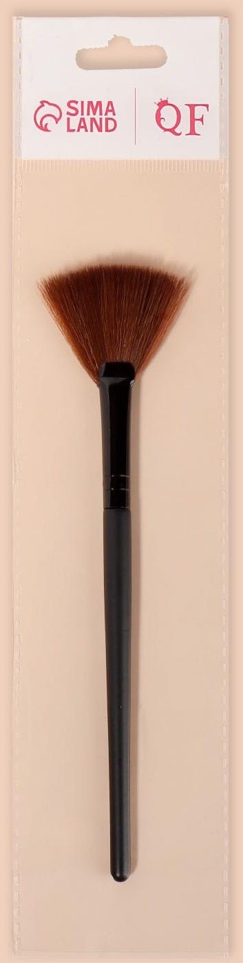 Кисть для макияжа, веерная, 16,5 ( +/- 1) см, цвет чёрный
