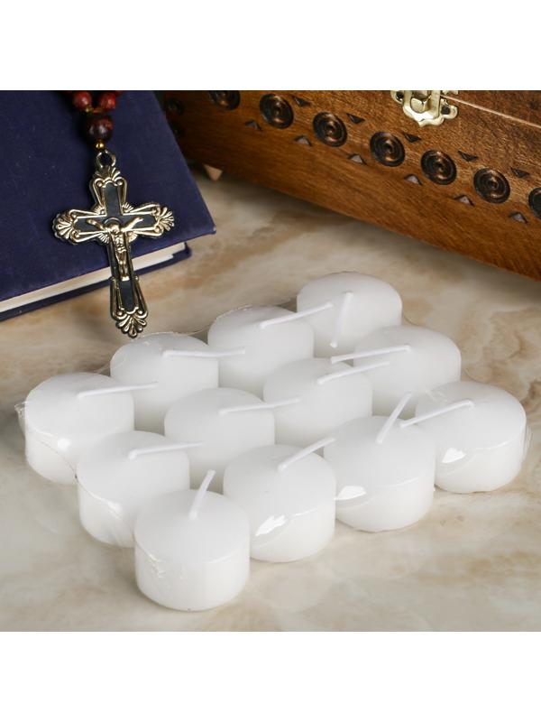 Кассета свечей парафиновых для могильных подсвечников, упаковка 12 штук