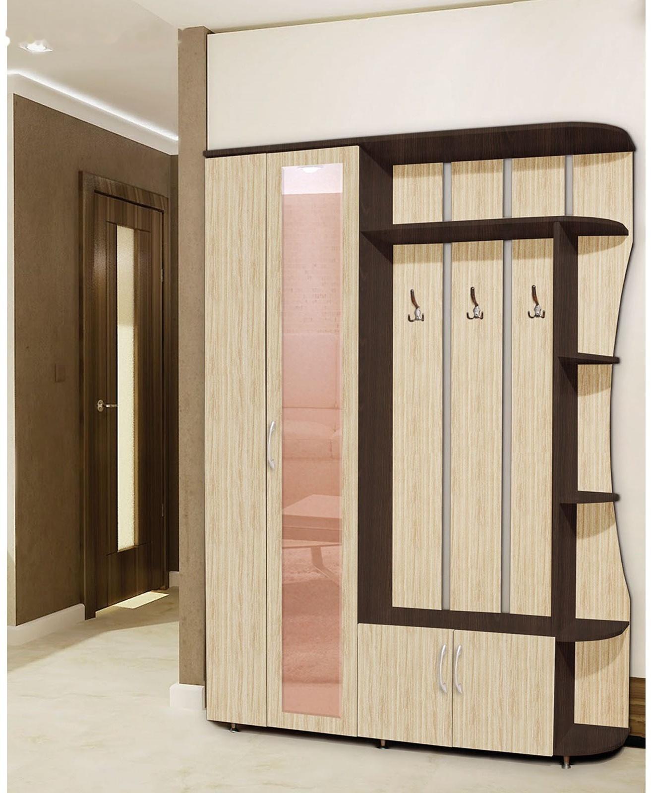 Прихожая Ксения -1 левая, 2150х1500х385, Венге/Дуб молочный