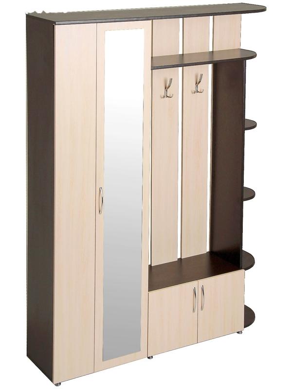 Прихожая Ксения -1 левая, 2150х1500х385, Венге/Дуб молочный