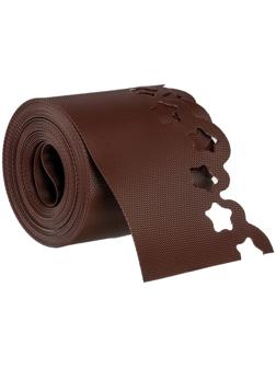 Лента бордюрная, 0.15 × 9 м, толщина 1.2 мм, пластиковая, фигурная, коричневая