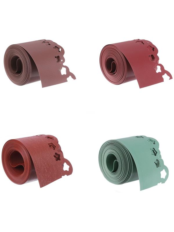 Лента бордюрная, 0.15 × 9 м, толщина 1.2 мм, пластиковая, фигурная, коричневая