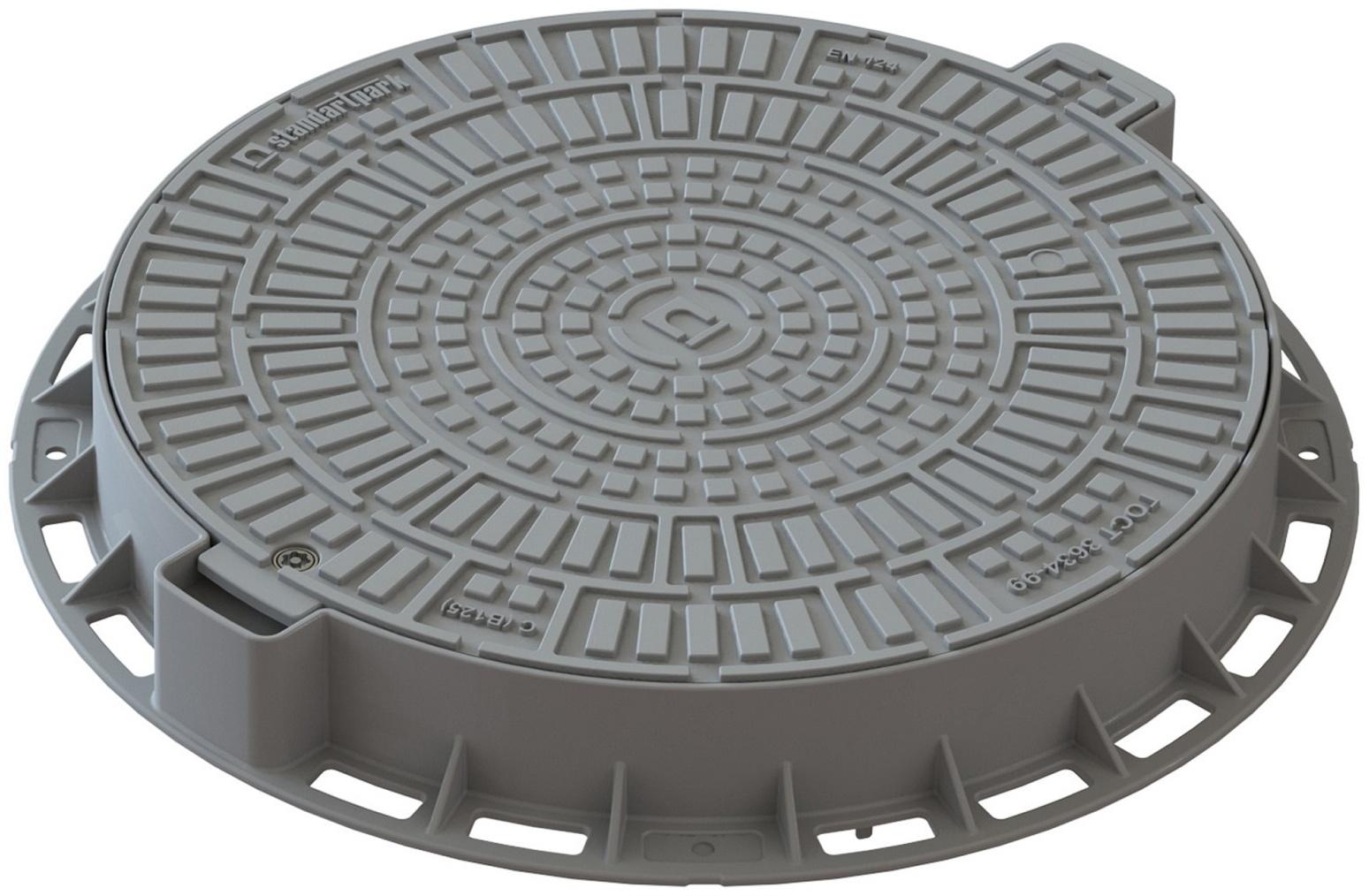 Люк «Лого», d = 80 см, пластик, серый