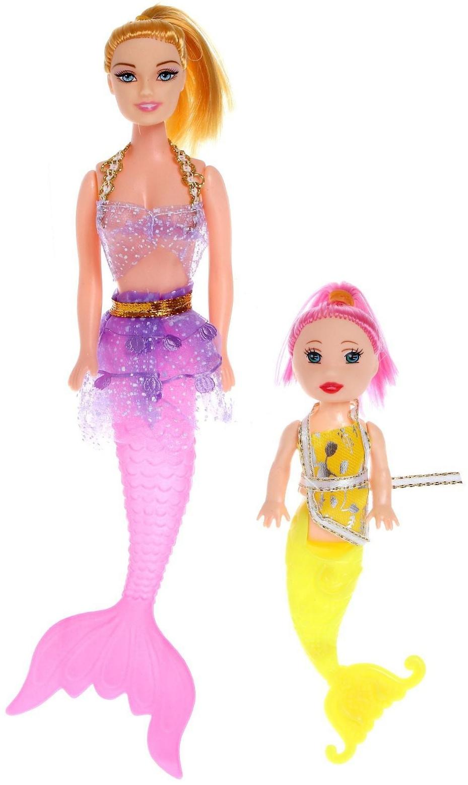 Русалочка «Амура» с малышкой, с аксессуарами, цвета МИКС, в пакете