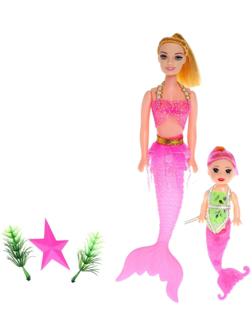 Русалочка «Амура» с малышкой, с аксессуарами, цвета МИКС, в пакете