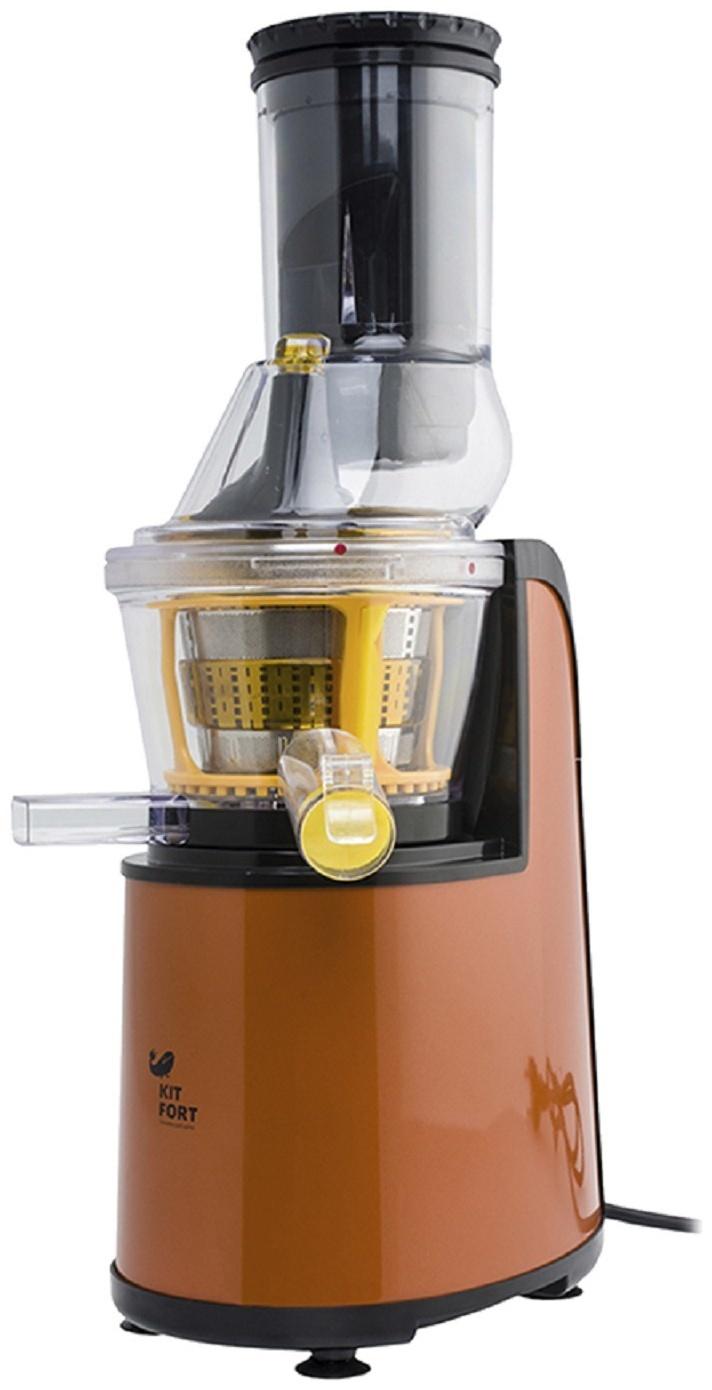 Соковыжималка Kitfort КТ-1102-1, шнековая, 150 Вт, 60-70 об/мин, оранжевая