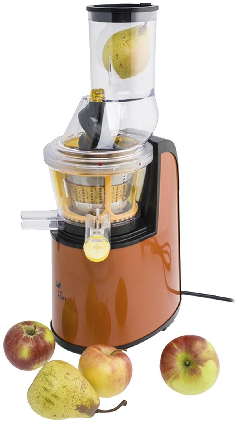 Соковыжималка Kitfort КТ-1102-1, шнековая, 150 Вт, 60-70 об/мин, оранжевая