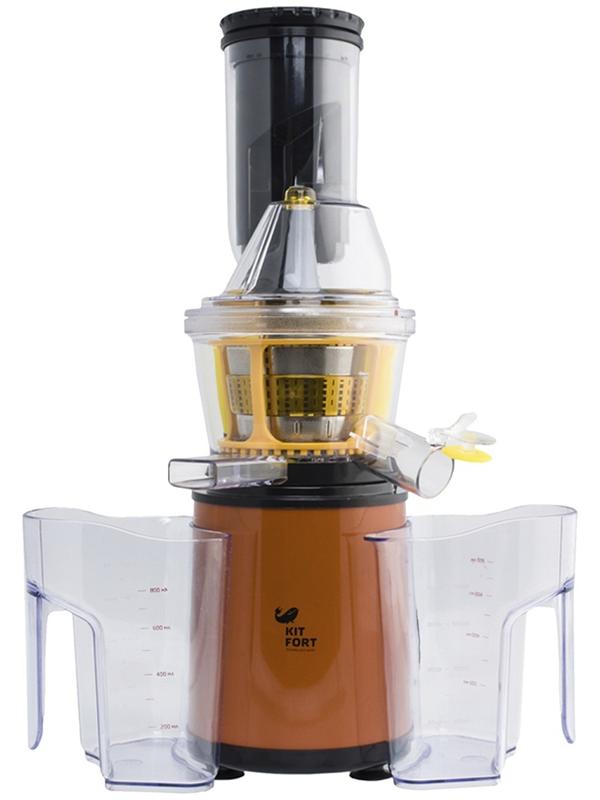 Соковыжималка Kitfort КТ-1102-1, шнековая, 150 Вт, 60-70 об/мин, оранжевая