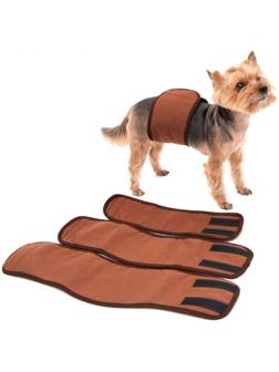 Пояс для кобелей многоразовый, L (обхват талии 39-44 см, ширина 12 см), коричневый