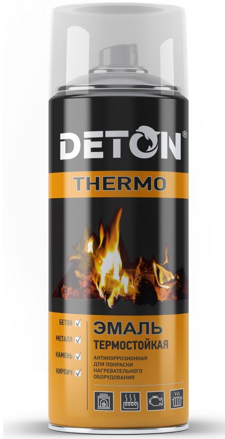 Эмаль термостойкая DETON THERMO 750С  черная аэрозоль 520мл