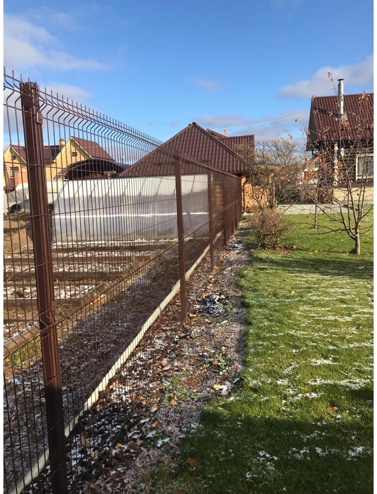 Панельное ограждение, 2.7 × 1.94 м, ячейка 55 × 235 мм, d - 3 мм, цвет шоколад, «ПРЕГРАДА»