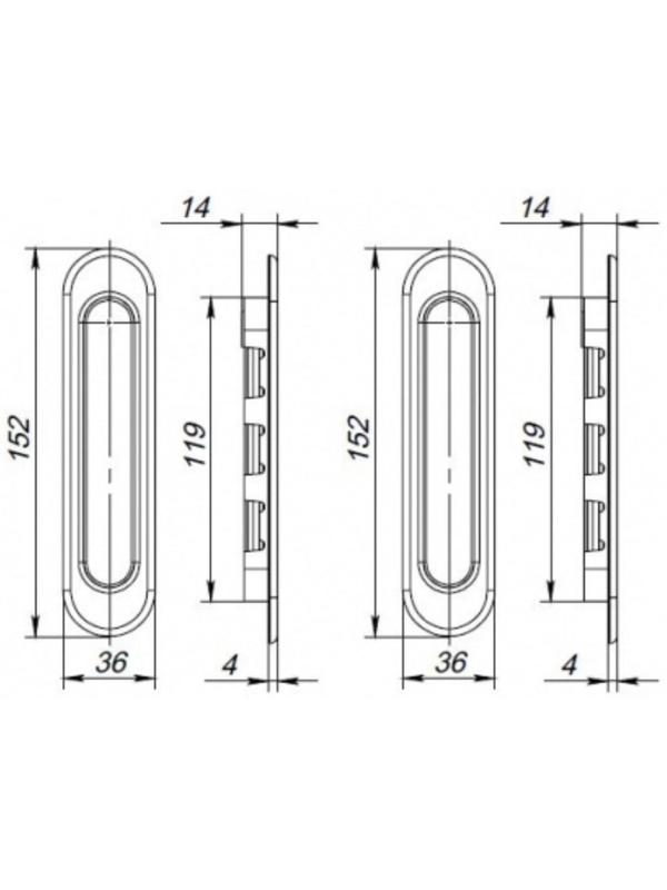 Ручки для раздвижных дверей Soft LINE SL-010 CP