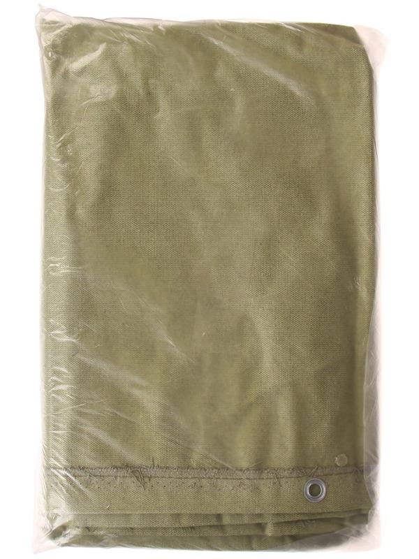 Брезент огнеупорный, 4 × 2 м, плотность 400 г/м², люверсы шаг 1 м, зелёный