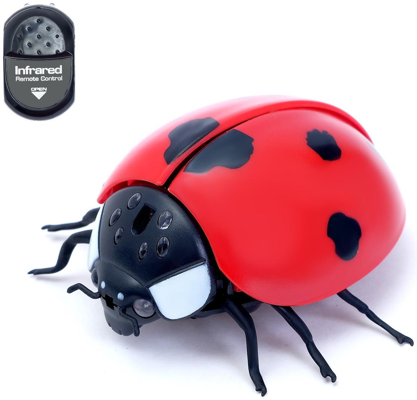Животное радиоуправляемое «Божья коровка», работает от батареек, свет, в пакете