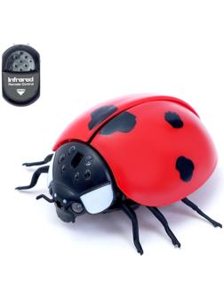 Животное радиоуправляемое «Божья коровка», работает от батареек, свет, в пакете