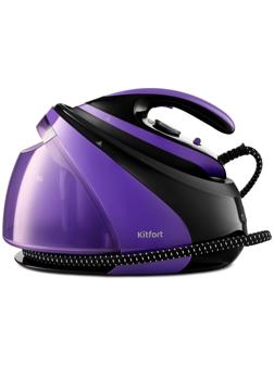 Парогенератор КТ-980, 3000 Вт, керамическая подошва, 120 г/мин, 1300 мл, чёрно-фиолетовый
