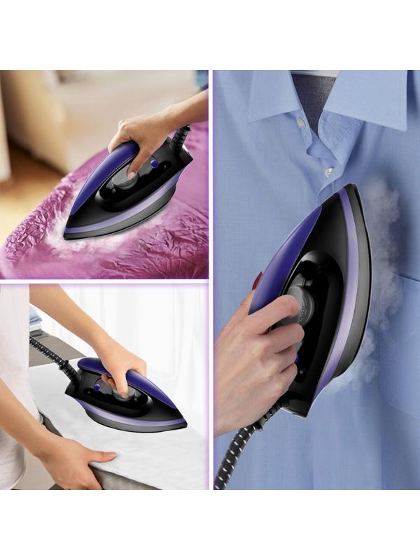 Парогенератор КТ-980, 3000 Вт, керамическая подошва, 120 г/мин, 1300 мл, чёрно-фиолетовый