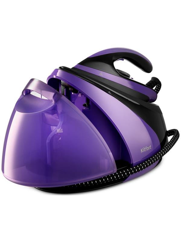 Парогенератор КТ-980, 3000 Вт, керамическая подошва, 120 г/мин, 1300 мл, чёрно-фиолетовый