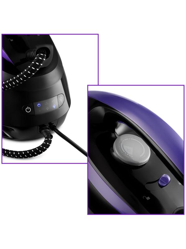 Парогенератор КТ-980, 3000 Вт, керамическая подошва, 120 г/мин, 1300 мл, чёрно-фиолетовый