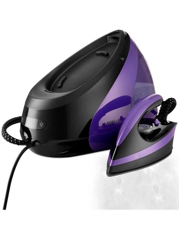 Парогенератор КТ-980, 3000 Вт, керамическая подошва, 120 г/мин, 1300 мл, чёрно-фиолетовый