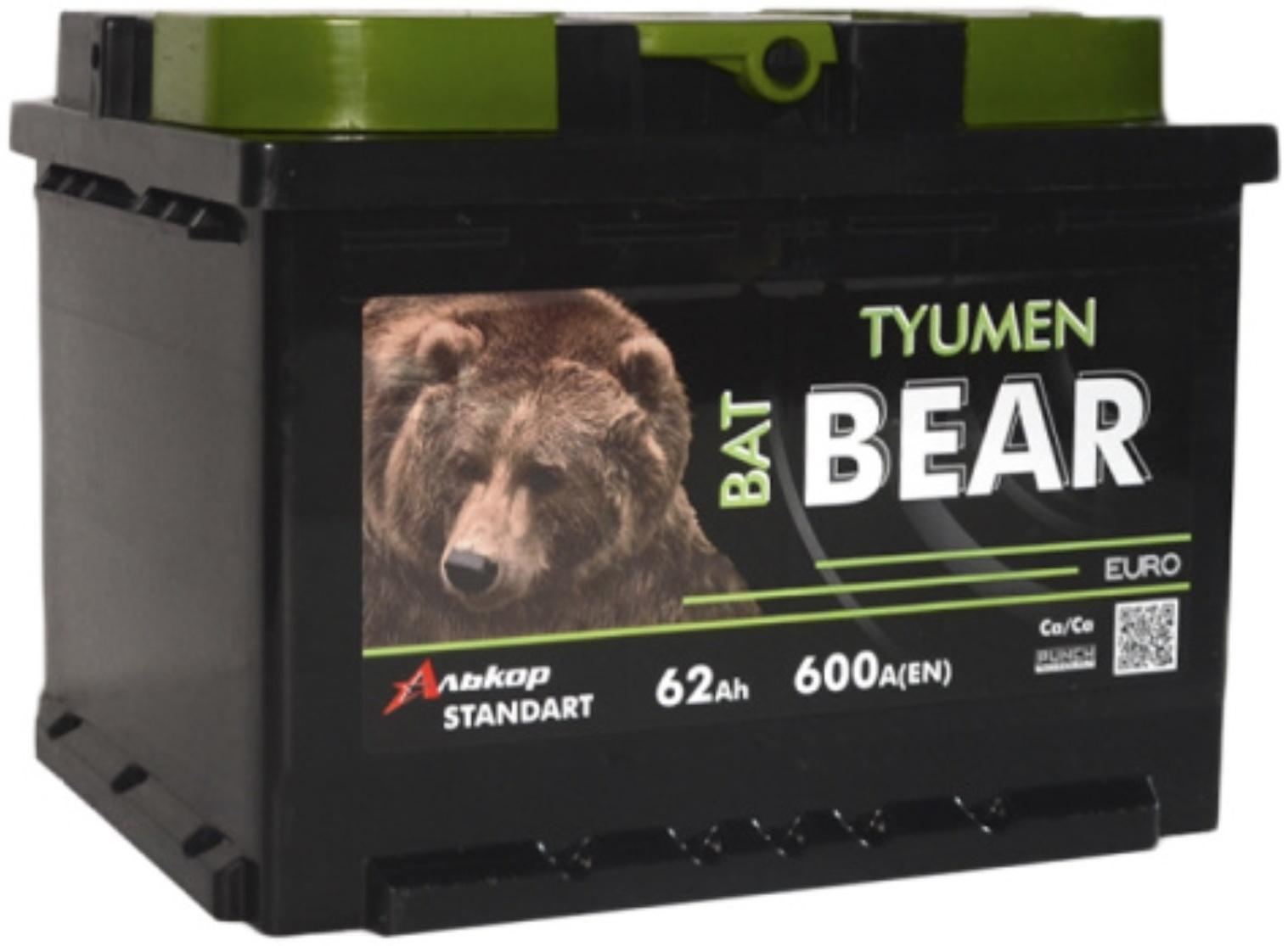 Аккумуляторная батарея Batbear 62 Ач 6СТ-62VLA Ca/Ca, обратная полярность