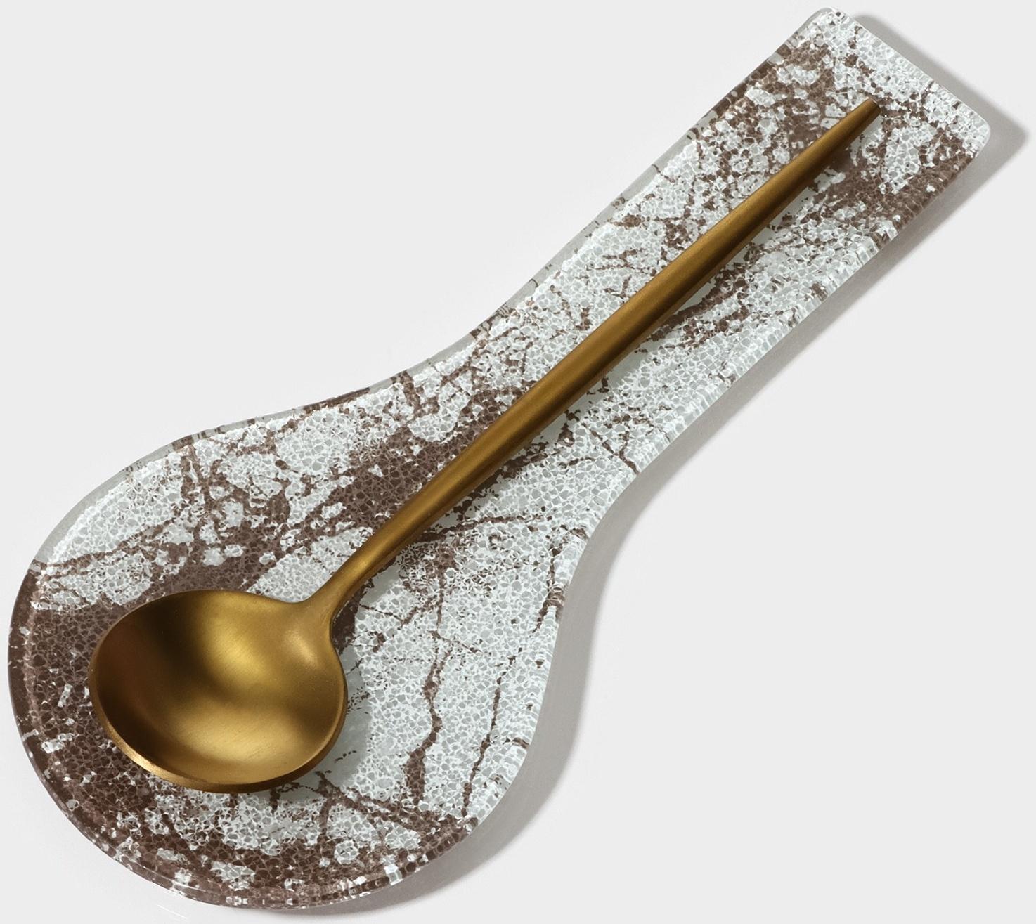 Подставка под ложку Magistro «Мрамор», 24×11×1 см, цвет белый