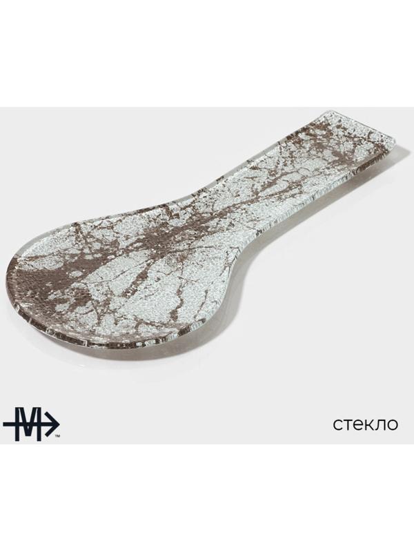 Подставка под ложку Magistro «Мрамор», 24×11×1 см, цвет белый