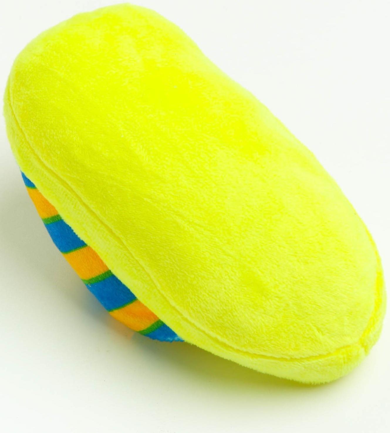 Игрушка для собак «Тапок», 15 см, жёлтая в полоску