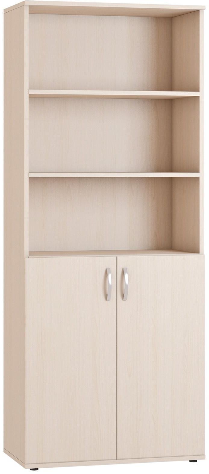 Шкаф 2-х дверный для документов, 804 × 423 × 1980 мм, открытые полки, цвет дуб девон