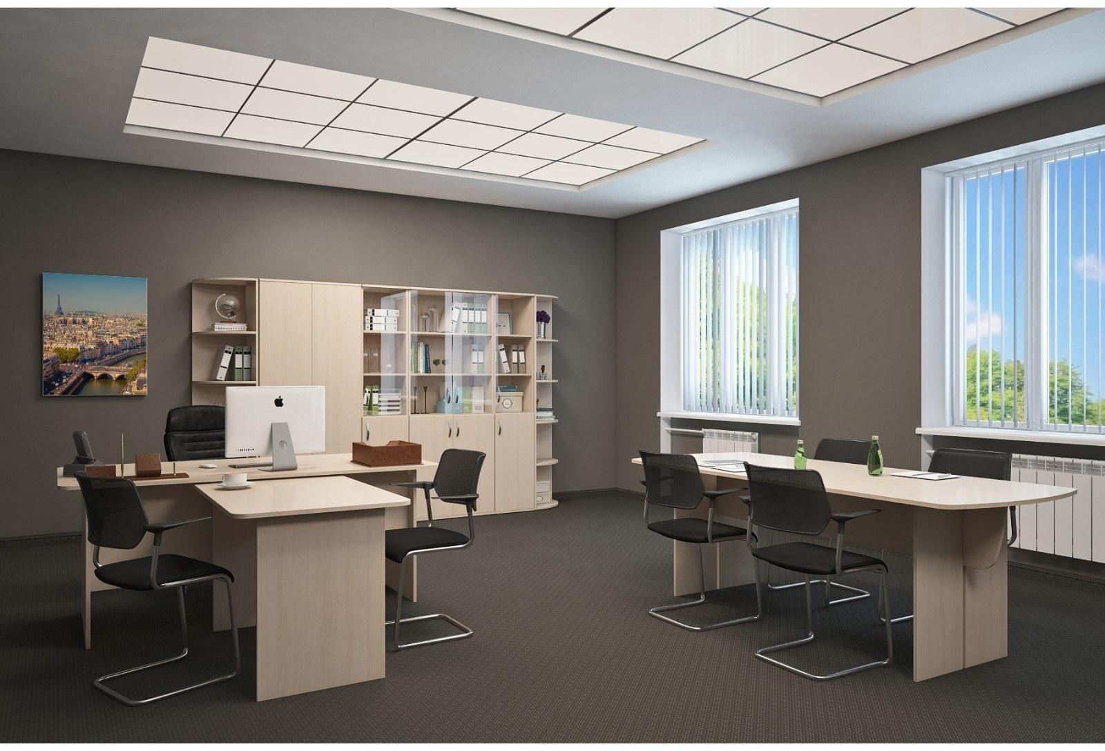 Шкаф 2-х дверный для документов, 804 × 423 × 1980 мм, открытые полки, цвет дуб девон