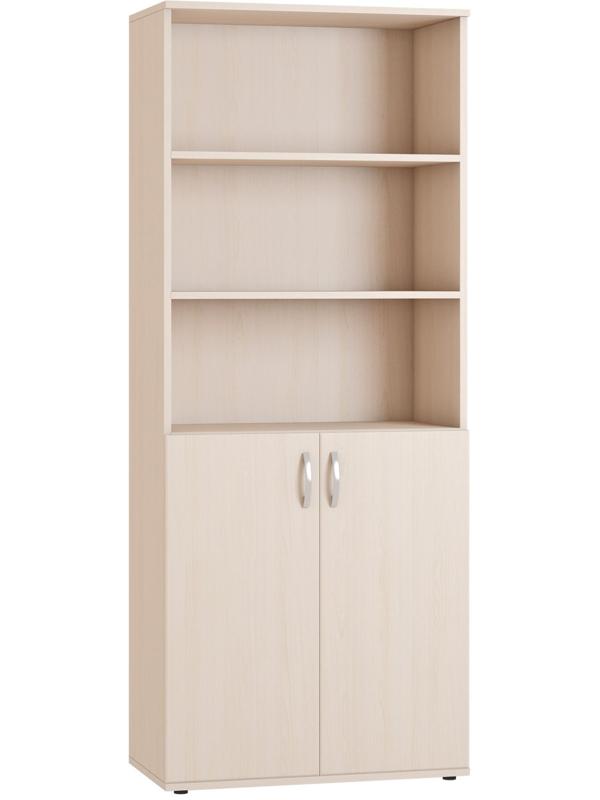 Шкаф 2-х дверный для документов, 804 × 423 × 1980 мм, открытые полки, цвет дуб девон