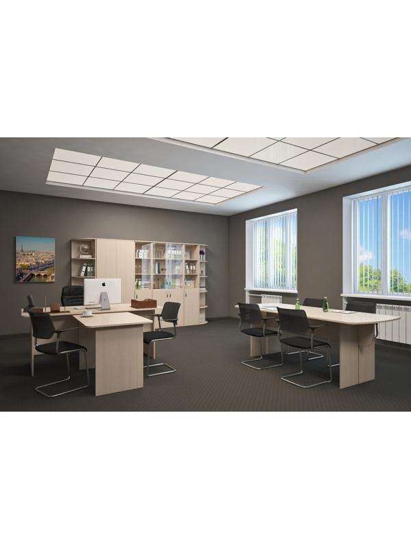 Шкаф 2-х дверный для документов, 804 × 423 × 1980 мм, открытые полки, цвет дуб девон