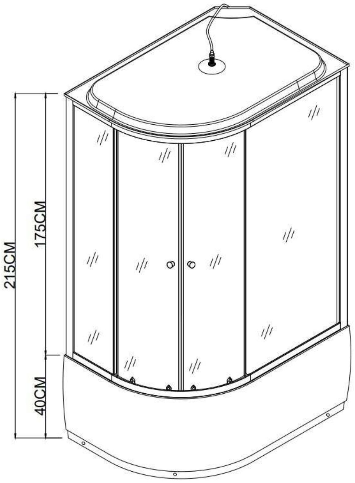 Душевая кабина Taliente TA-12080MR, 120х80х215см, глубокий поддон, правая, стекло матовое