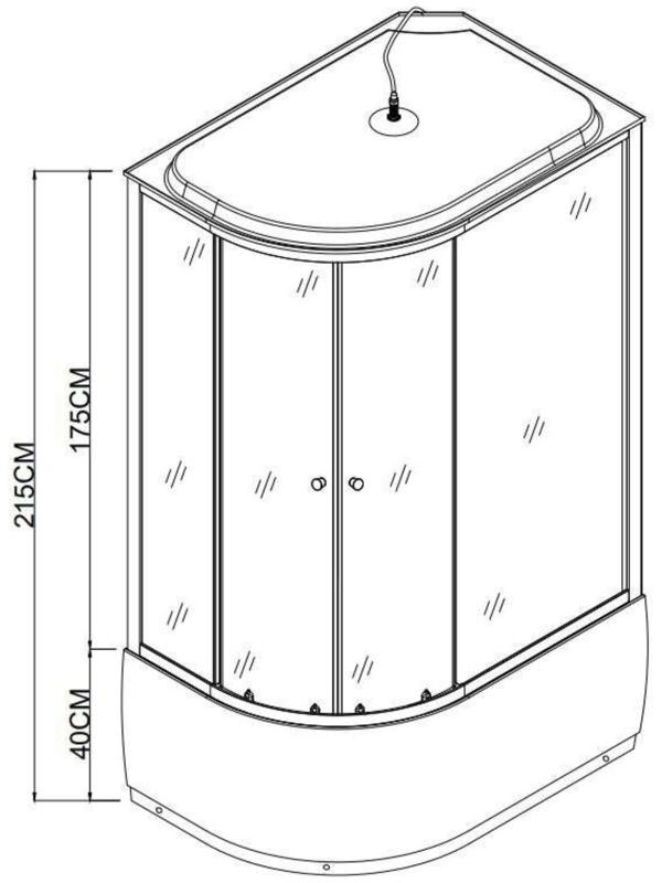 Душевая кабина Taliente TA-12080MR, 120х80х215см, глубокий поддон, правая, стекло матовое